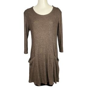 Christian Caliendo (L) Tunic Dress Taupe Pockets